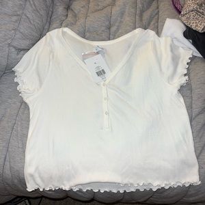 True craft white crop top